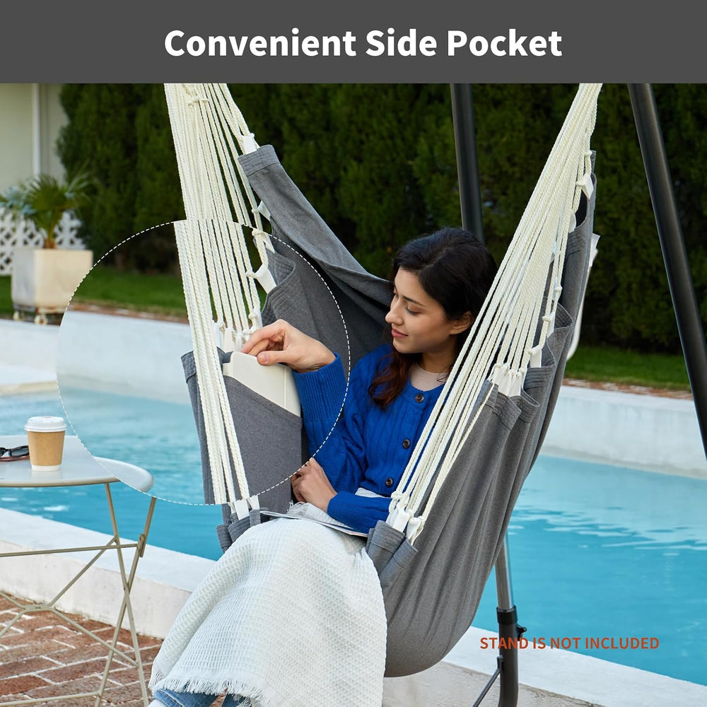 CHULIM XL Hammock Chair with Footrest, Steel Spreader Bar, 500 lb Capacity