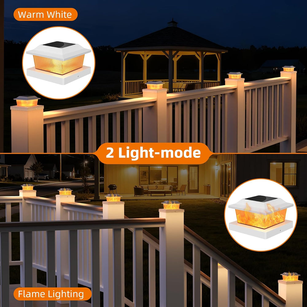 Solar Post Cap Lights, White, 4x4/5x5, 18-Pack