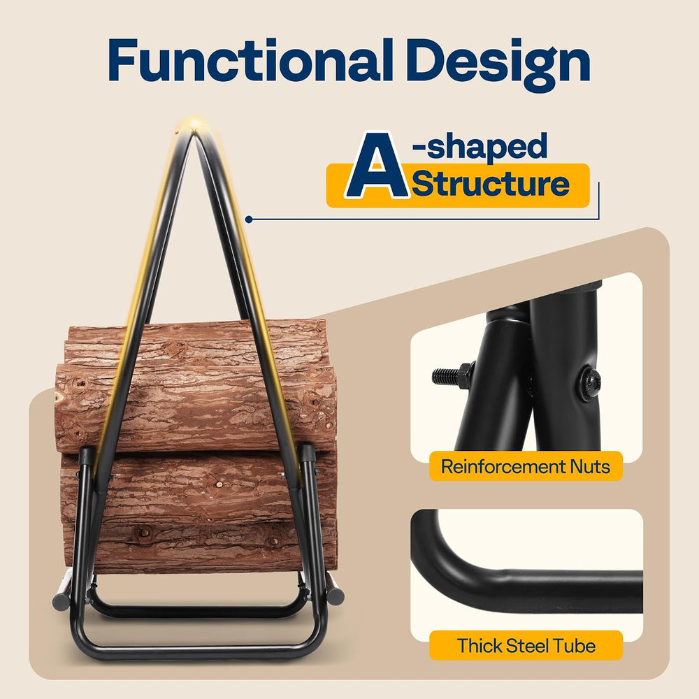 VIVOHOME 48 Inches Firewood Log Rack Hoop with Cover