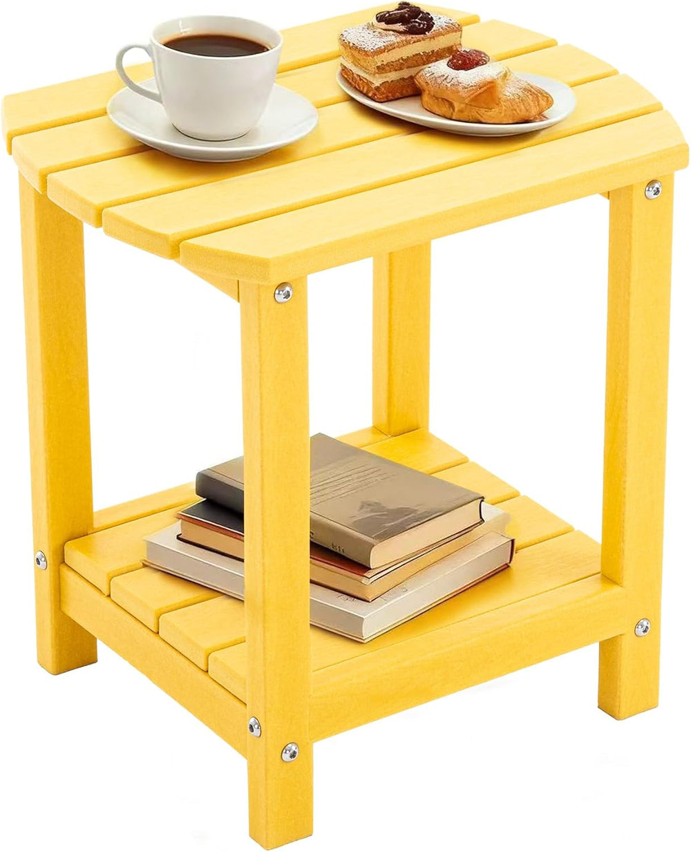 Adirondack Small Outdoor Side Table - Weatherproof HDPE Patio End Table with ...