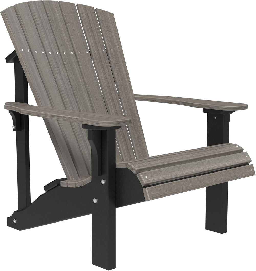 LuxCraft Plastic Poly Deluxe Adirondack Chair, Outdoor Patio Chair for Lawn a...