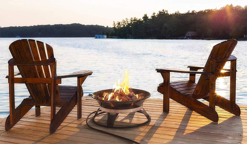 Outland Living Portable Propane Fire Pit, 21-inch, 58,000 BTU with Fire Pit C...
