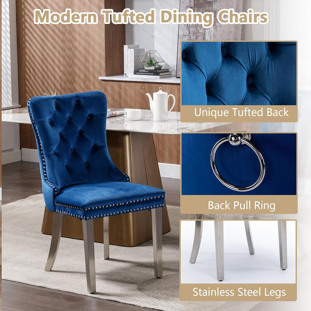 5 Piece Glass Dining Table Set Modern Glass Dining Table Set for 4, 51" ...