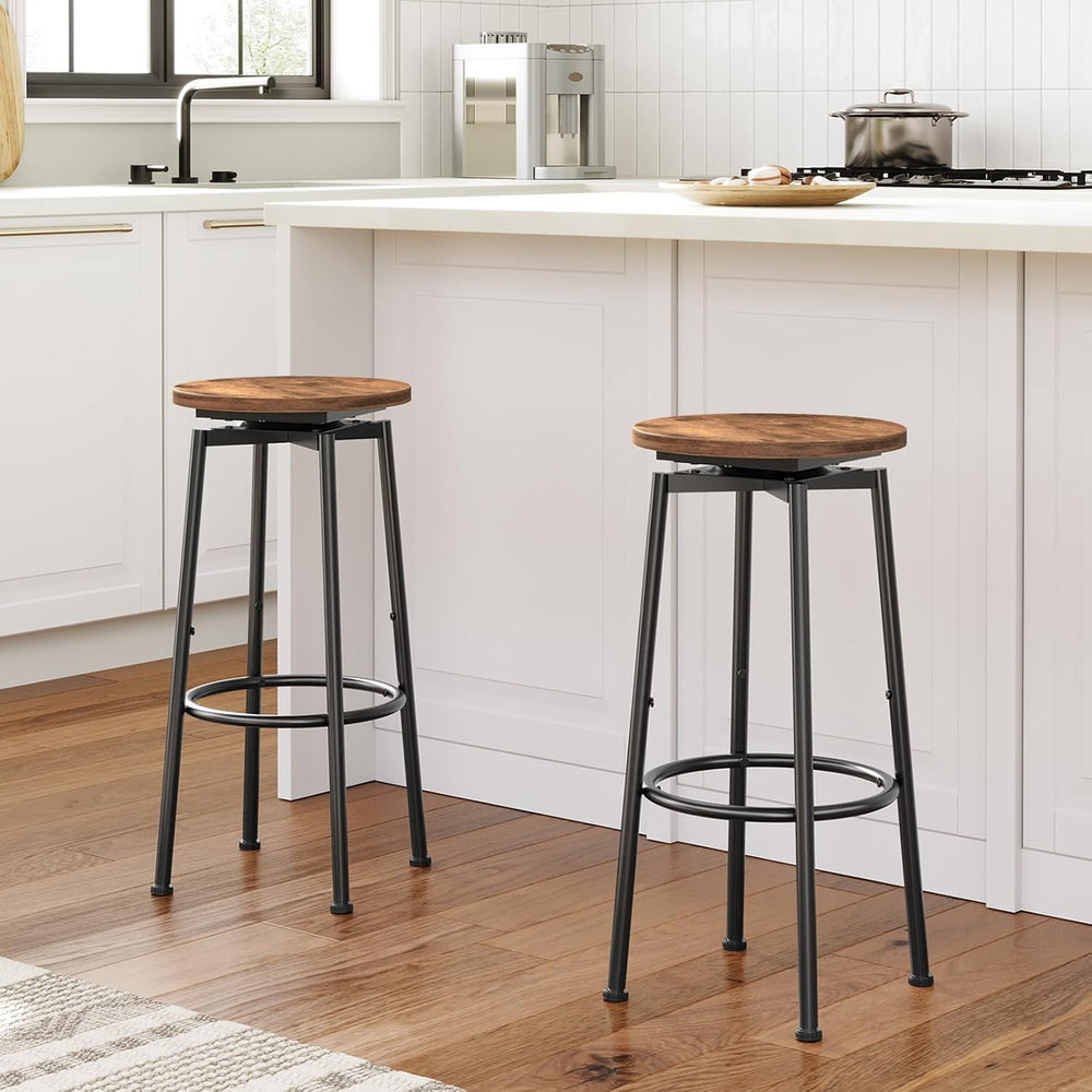 HOOBRO Bar Stools, Swivel Bar Stools Set of 2, 24.9" Round Bar Chairs, B...