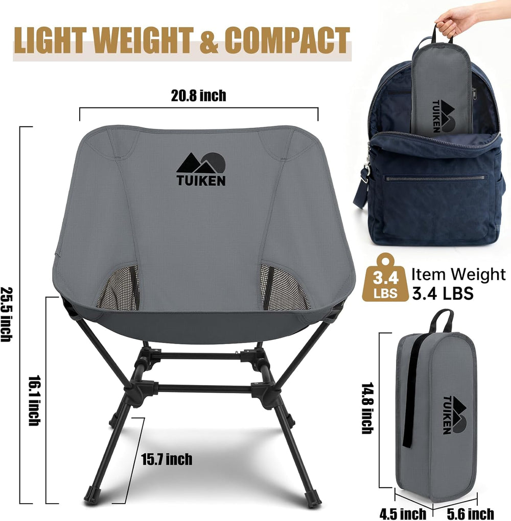 Ultralight Camping Chair Backpacking Chair, Portable Camp Chair with Cup Hold...
