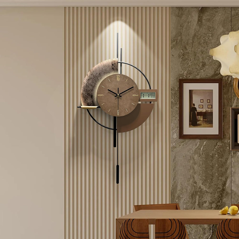 Large Wall Clocks Decorative with Temperature Display℃, Silent Unique Wall Cl...
