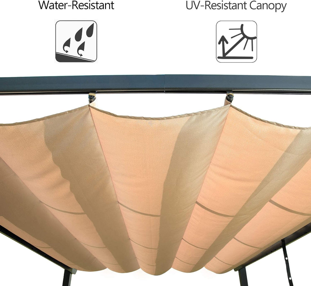 Domi Outdoor Living 10’ X 13’ Outdoor Retractable Pergola with Weather-Resist...