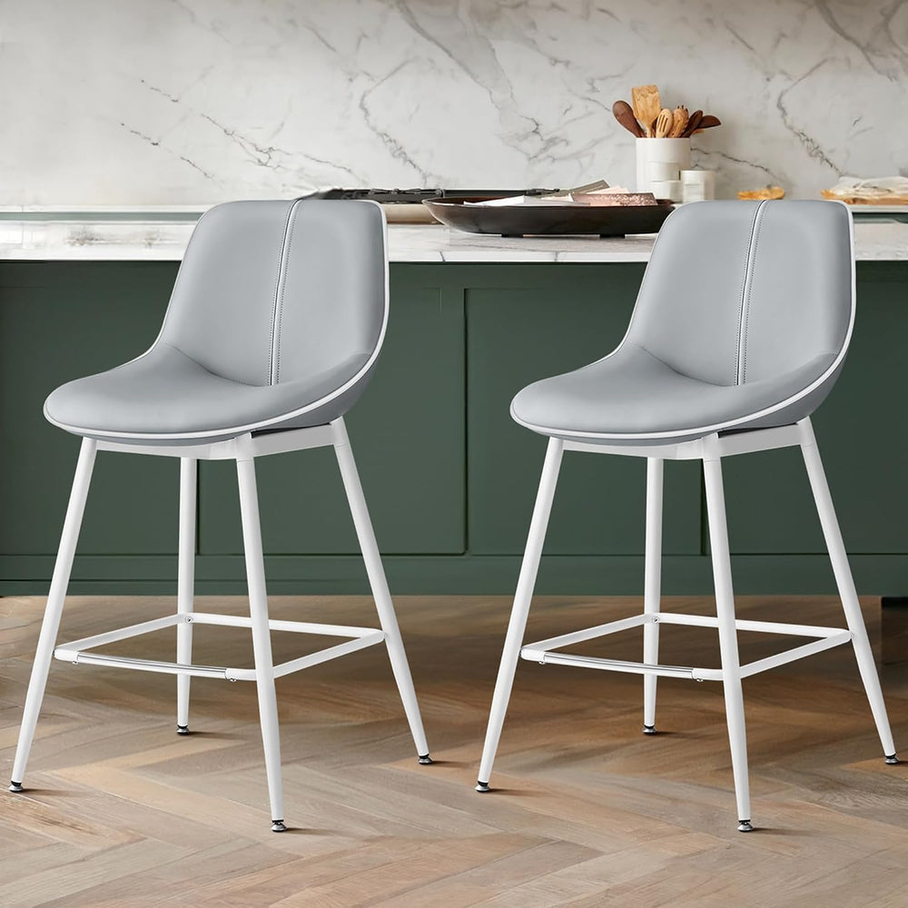 VASAGLE Bar Stools Set of 2, Counter Height, with Back, 24.8-Inch