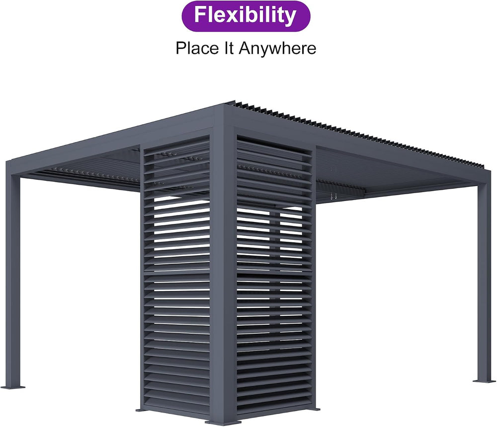 PURPLE LEAF Louvered Pergola Accessory 94AS Aluminum Louver Grille for Optima...