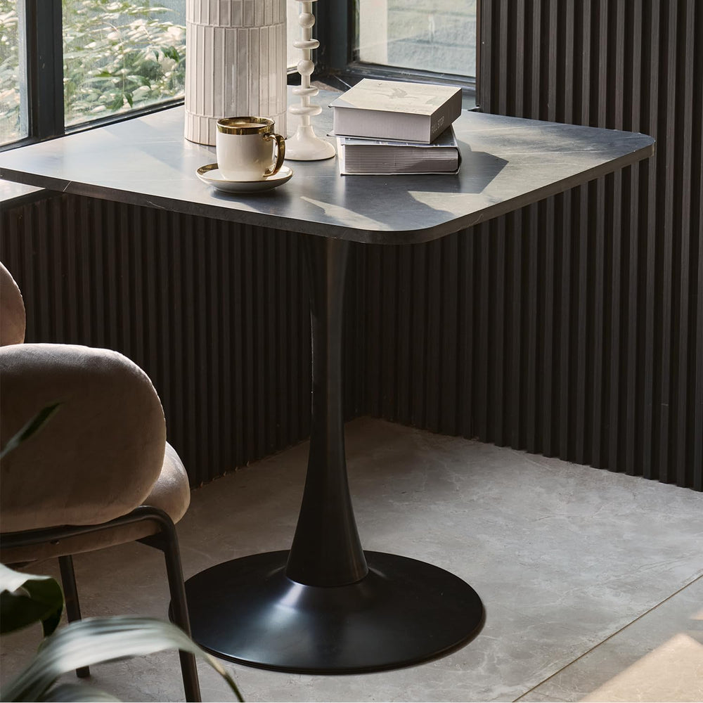Square Modern Dinning Table 30 inches for 2-4 Bistro Tulip Table with Faux Ma...