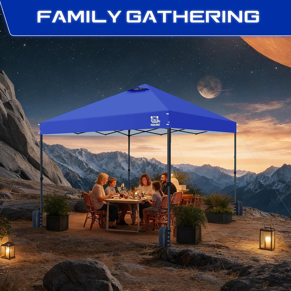 FANPAT 10x10 Pop Up Canopy Tent, Instant Portable Shelter, Blue 10x10