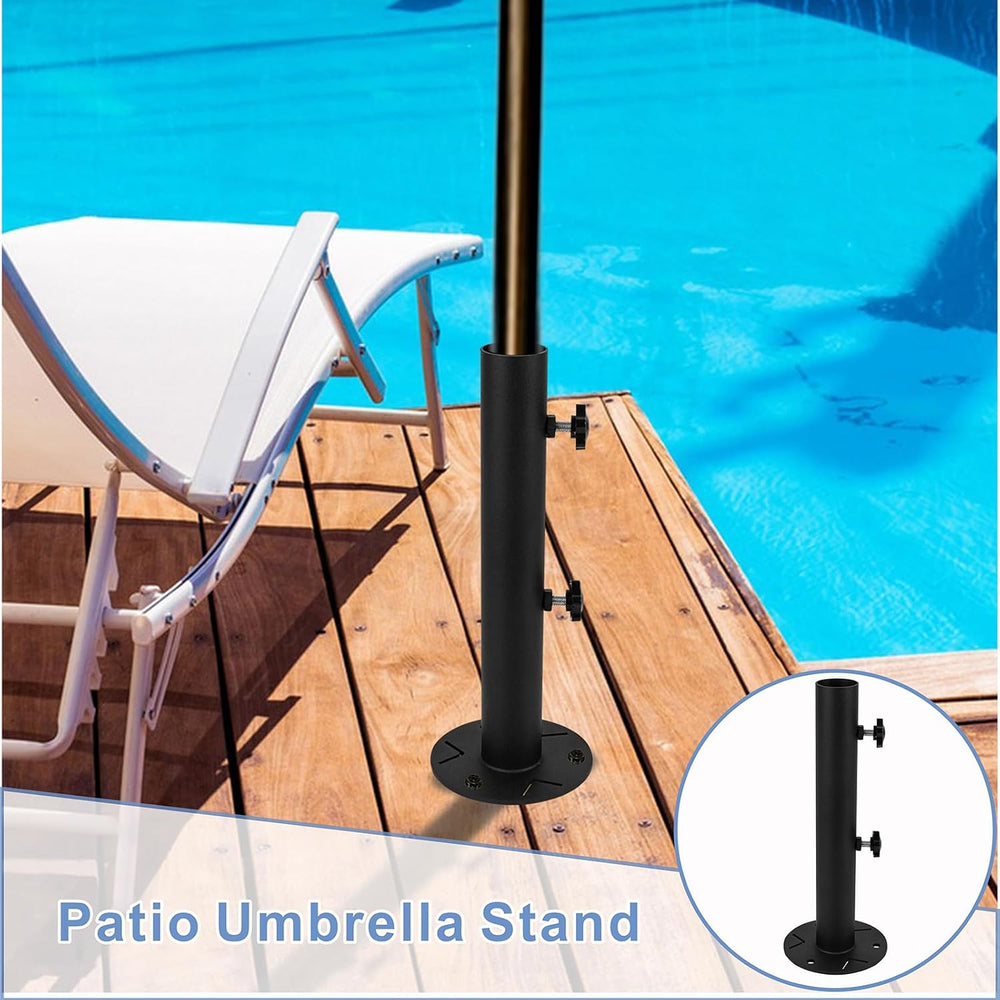 Patio Umbrella Stand Base, Heavy Duty Outdoor Umbrella Holder, Metal Grass Um...