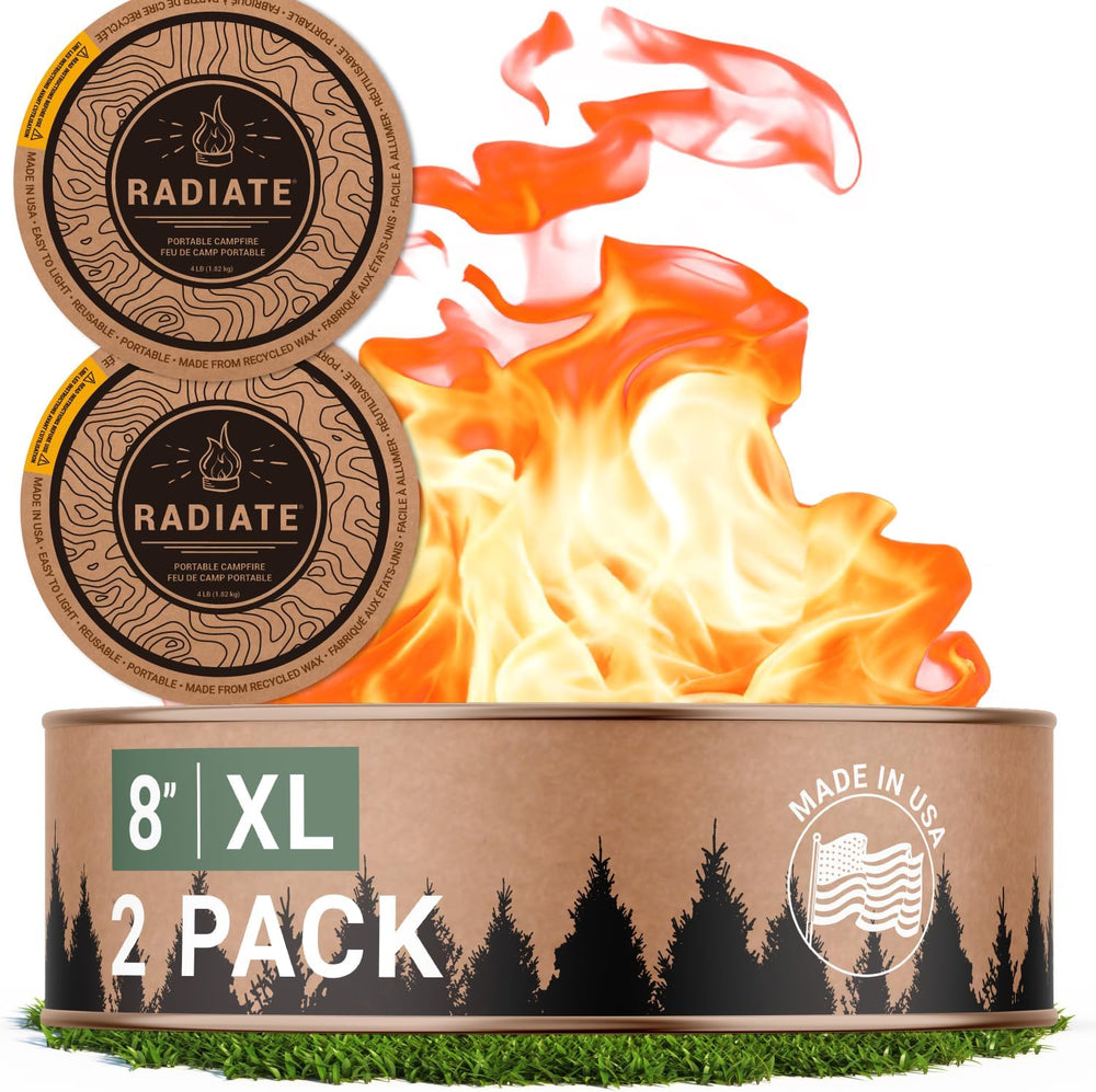 Radiate 2 Pack XL 8" Portable Campfire As Seen On Shark Tank - Up to 2 H...