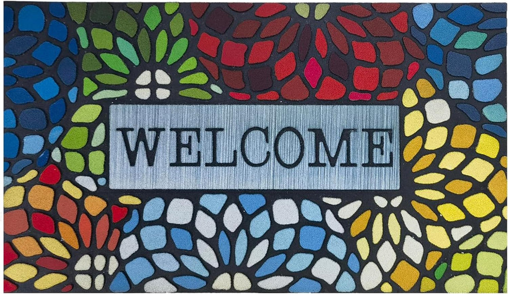 CHICHIC Colorful Welcome Mat, 18x 30 Inch Front Doormat for Home Entrance Out...