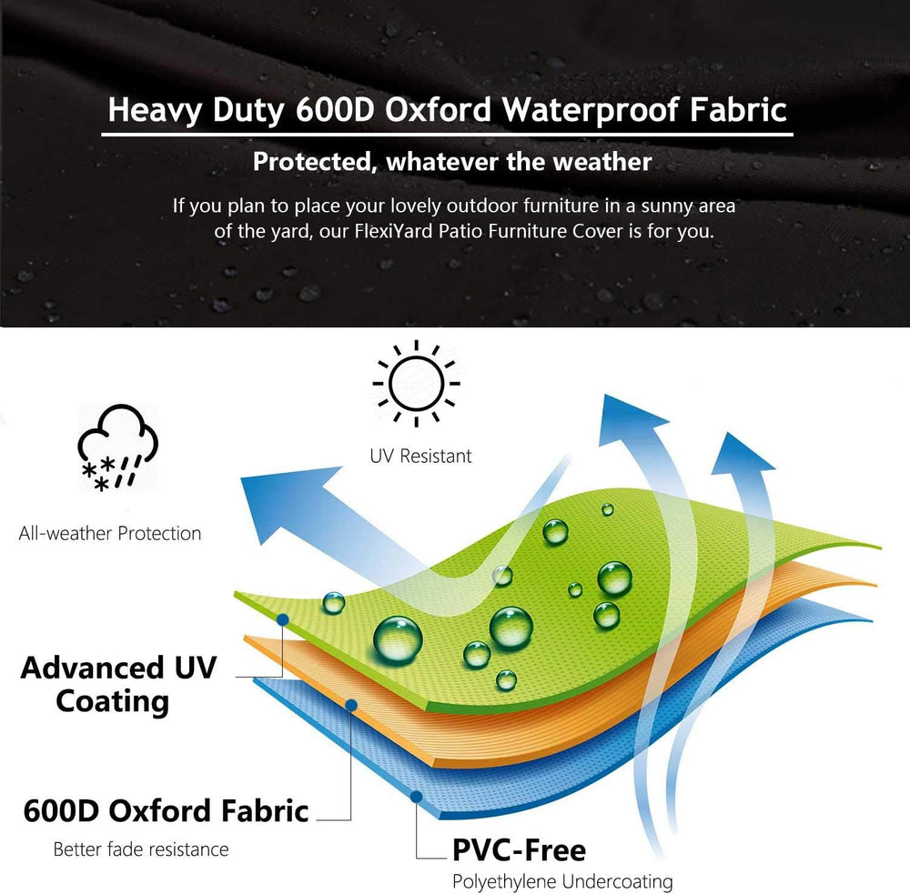 Curved Patio Furniture Cover for Outdoor Sectional Sofa, 190"(128")...