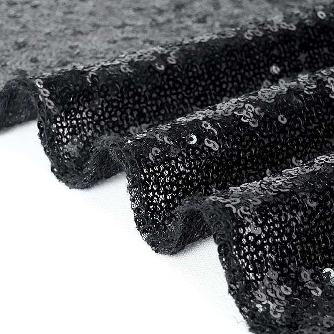 Eternal Beauty Black Sequin Backdrop, 6x8 Ft Halloween Glitter Background Cur...