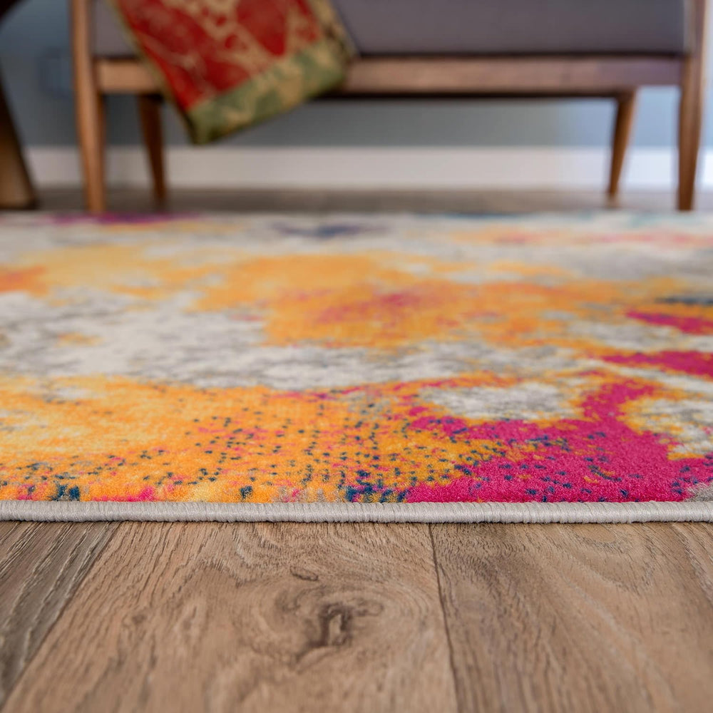Rugshop Modern Abstract Living Room Non-Shedding Area Rug Multi 4' x 6'