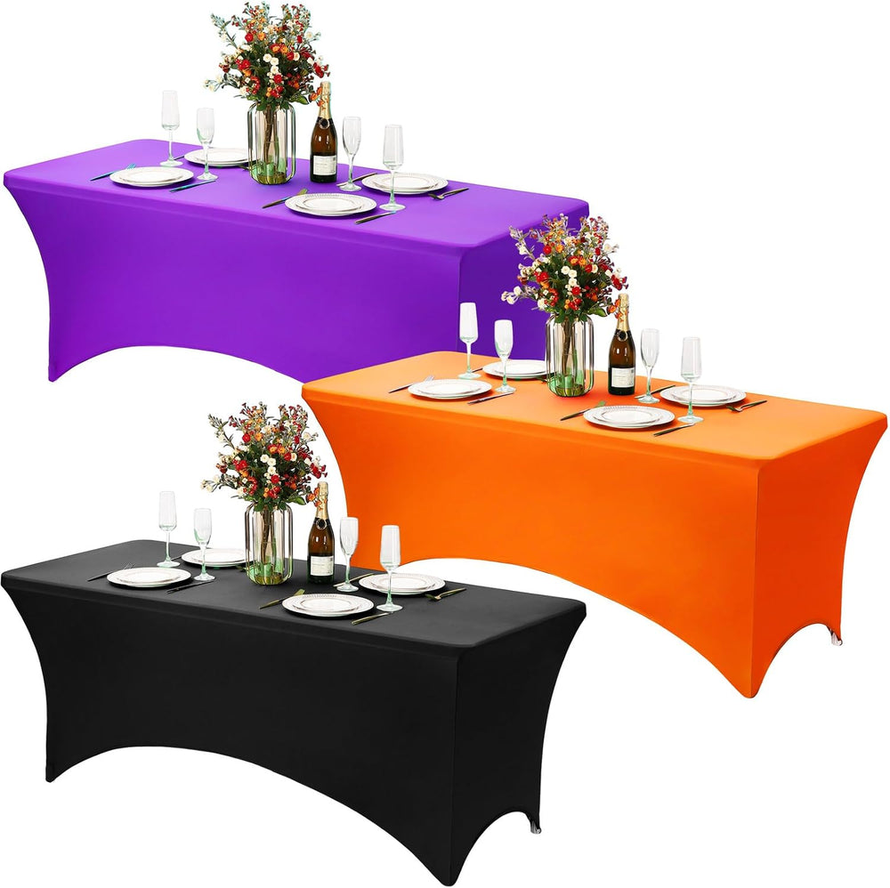 Mindsoft 3 Pack 6ft Halloween Kitchen Spandex Tablecloths