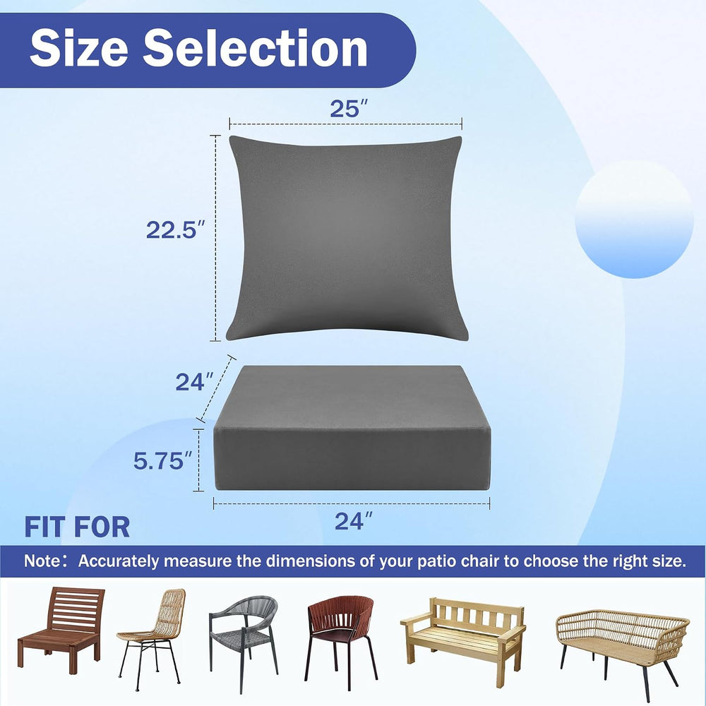 IASEAHK Outdoor Seat Cushion Set, Waterproof & Fade Resistant Patio Chair...