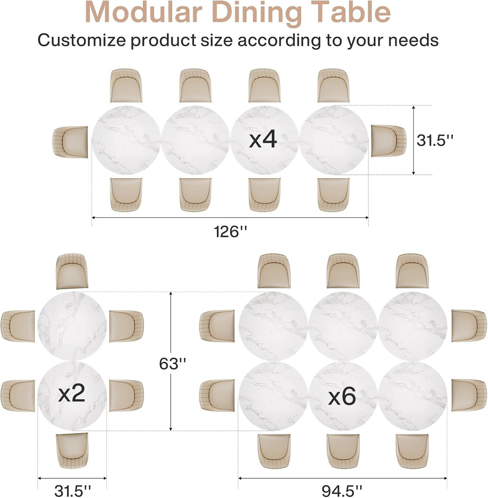 Tribesigns Round Commercial Dining Table Set of 4, 31.5" Heavy Duty Dinn...