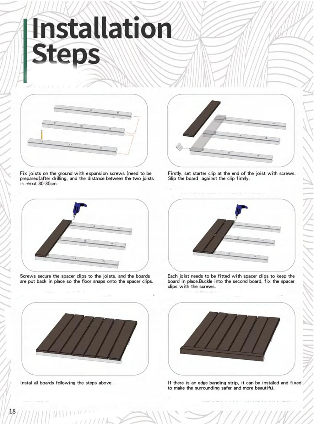 Outdoor Composite Decking Boards 96'' x 5.4'' x 0.9''...