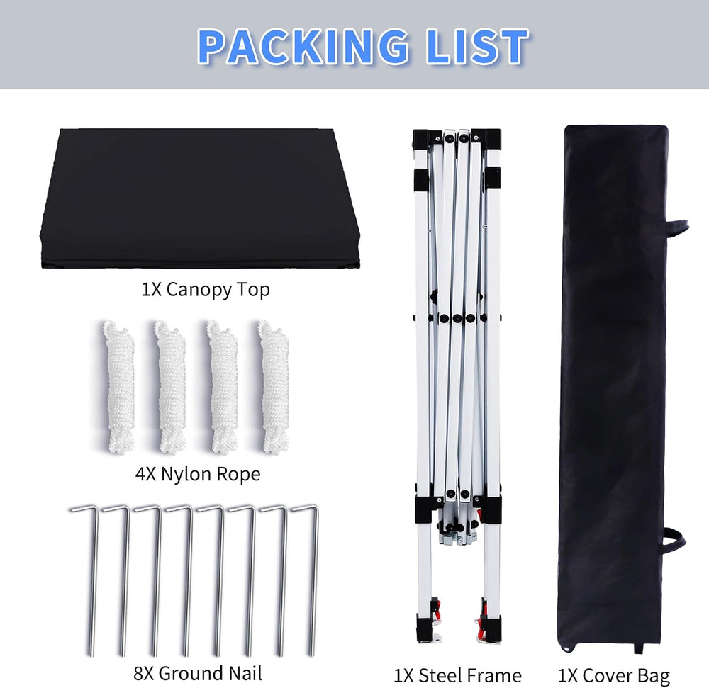Pop Up Canopy 8X8 FT,Portable Sun Instant Shelter w/Backpack Bag,Waterproof,A...