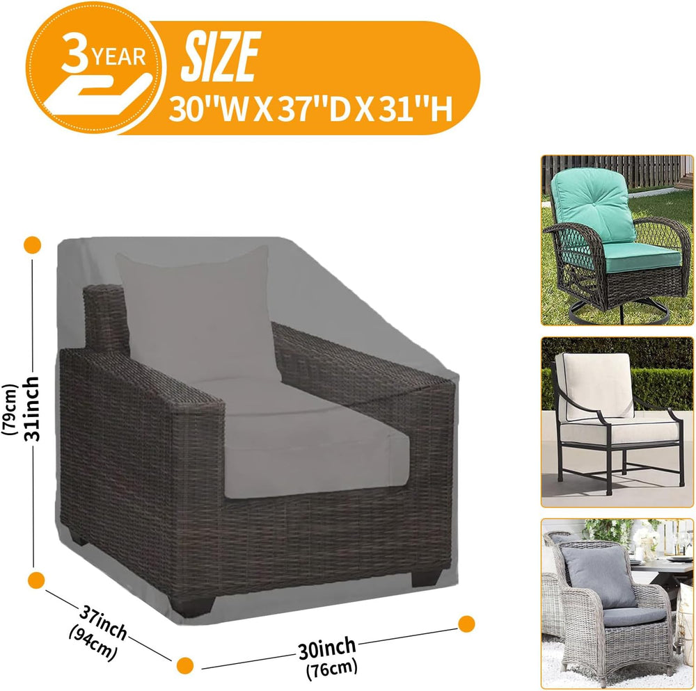 Kipiea Patio Chair Covers Waterproof Winter 2 Pack - Heavy Duty Lawn Outdoor ...