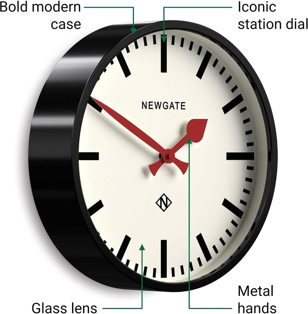NEWGATE® Luggage wall Clock | Modern Retro Metal Station Clock | 12" | D...