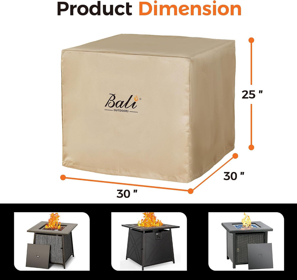 BALI OUTDOORS 30 Inch Square Patio Fire Pit Table Cover