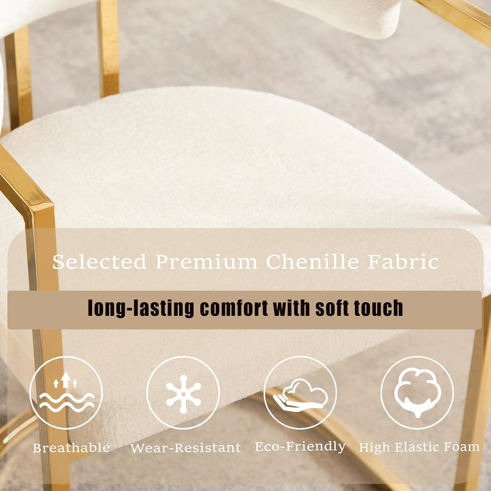 Hyfirm Boucle Dining Chairs Set of 4, Modern Barrel Upholstered Dining Room C...