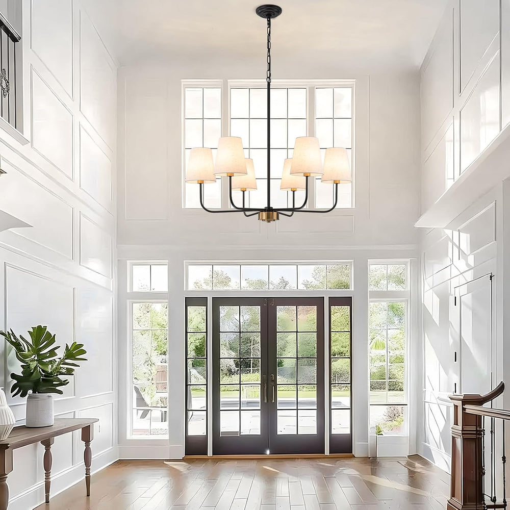 31.5" Dining Room Chandelier with Shades Modern Pendant Lights Kitchen