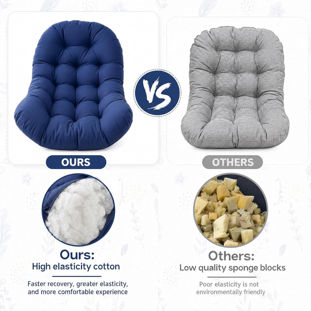 Outdoor Egg Chair Cushion Replacement, Waterproof Hanging Chair Cushion with ...