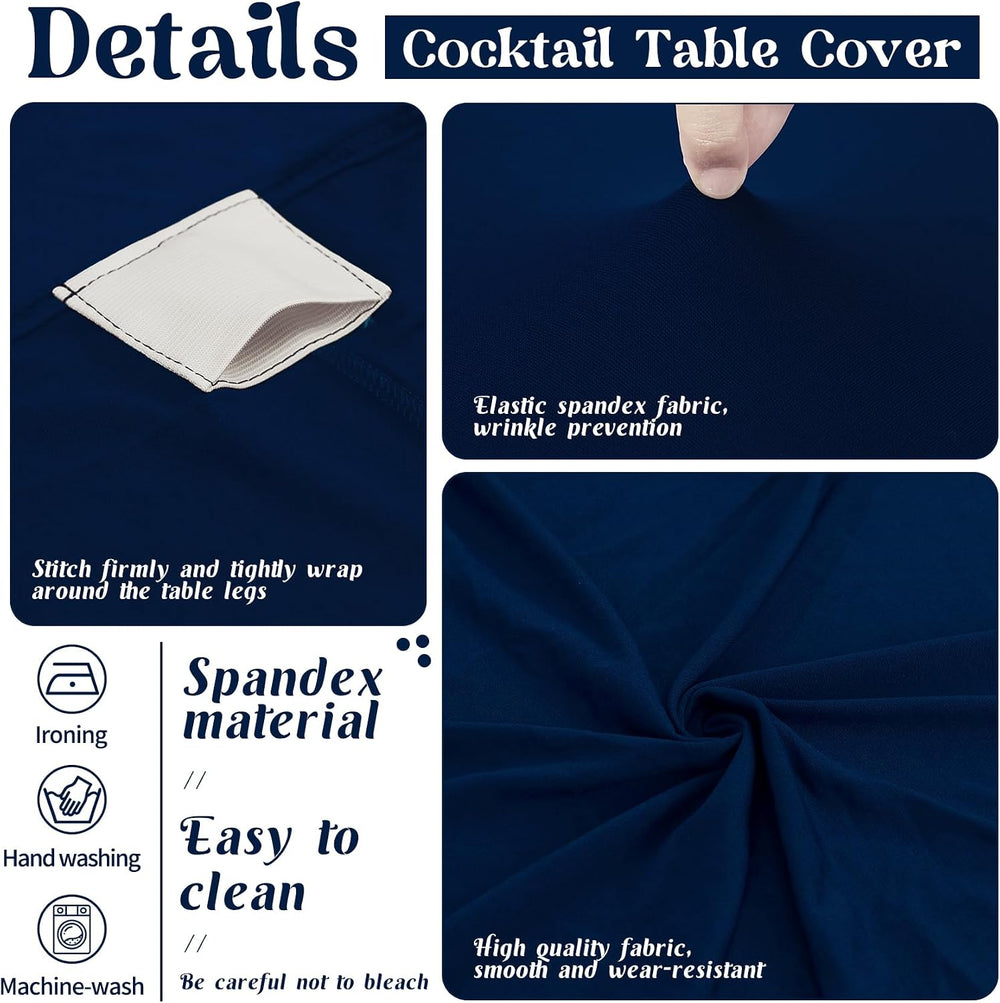 HAISIWLKJ 8 Pack Cocktail Table Covers 32x43 Inch Fitted Stretch Spandex Squa...
