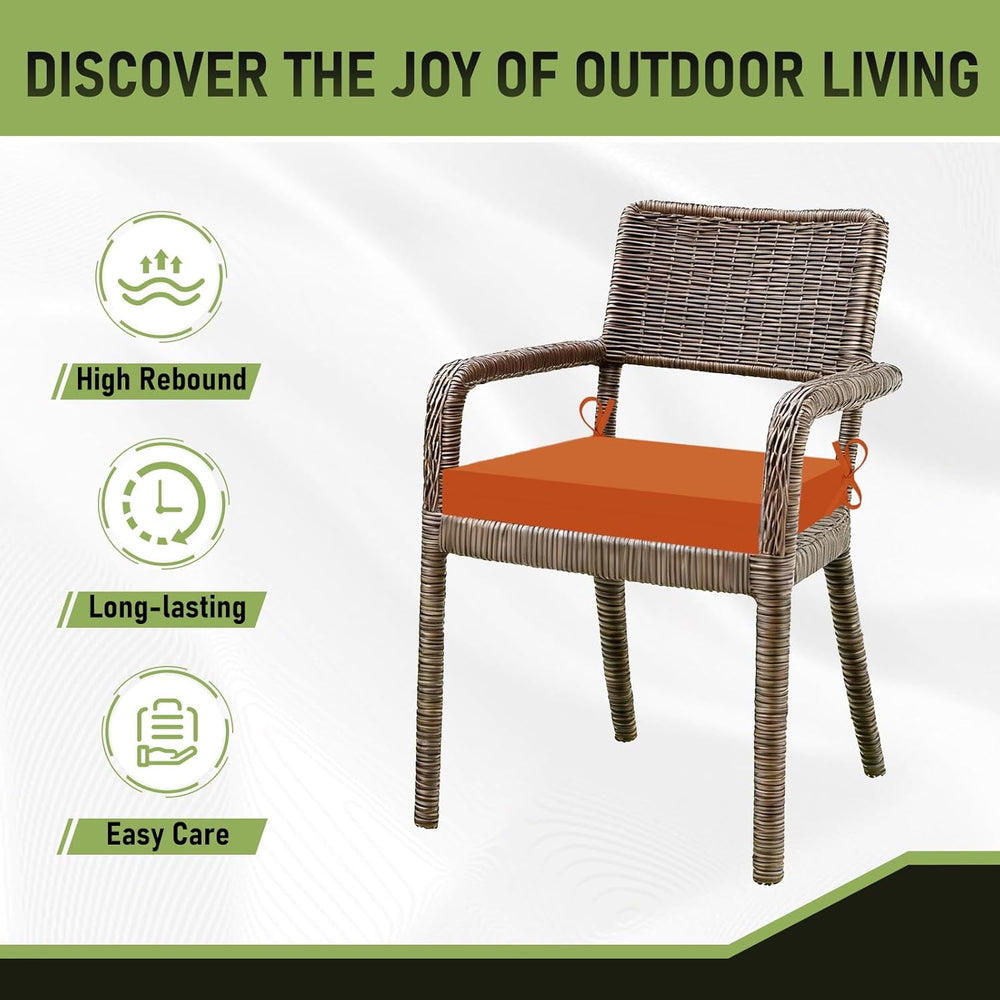 Basic Beyond Outdoor Chair Cushions Set of 6, Square Corner Outdoor Cushions ...