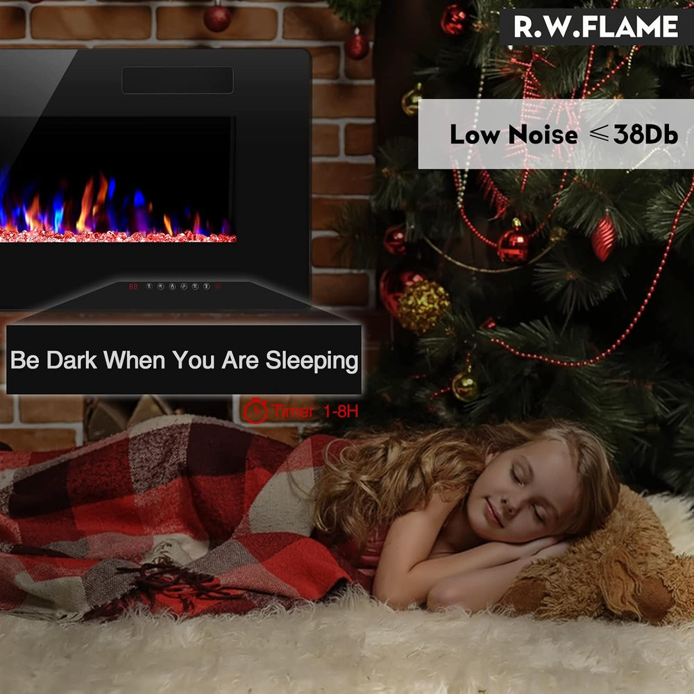 R.W.FLAME 42IN Recessed and Wall Mounted, The Thinnest Fireplace, Low Noise, ...