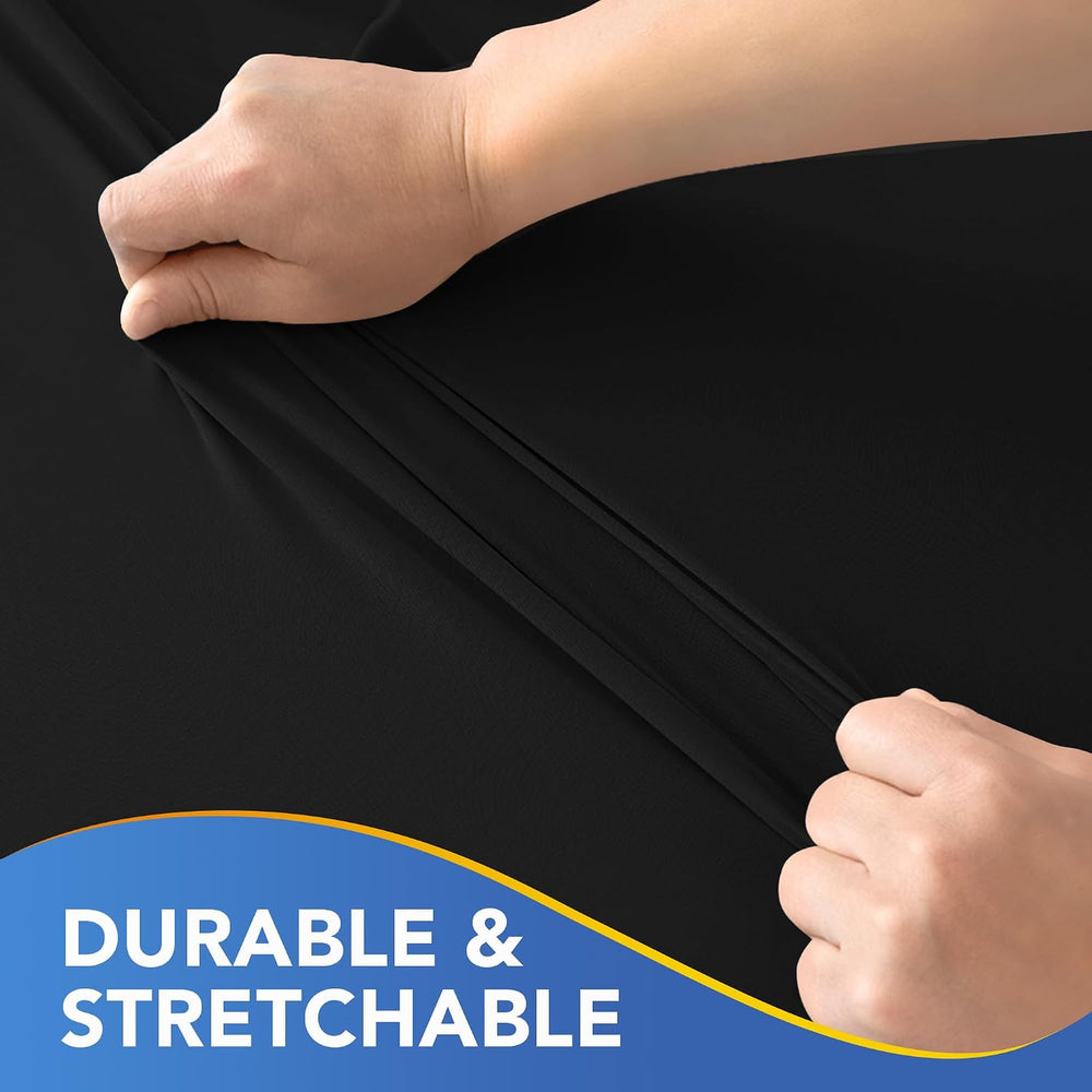 Fitted Tablecloth for 6 Foot Rectangle Tables-Black Picnic Table Covers
