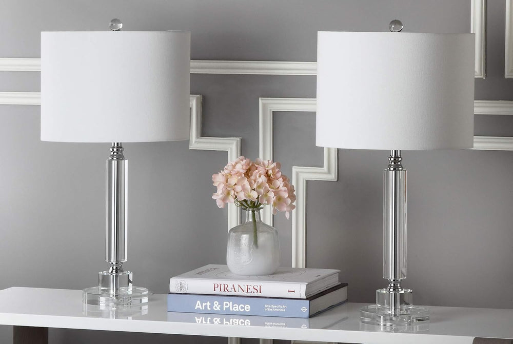 SAFAVIEH Lighting Collection Deco Modern Crystal Column 25-inch Bedroom Livin...
