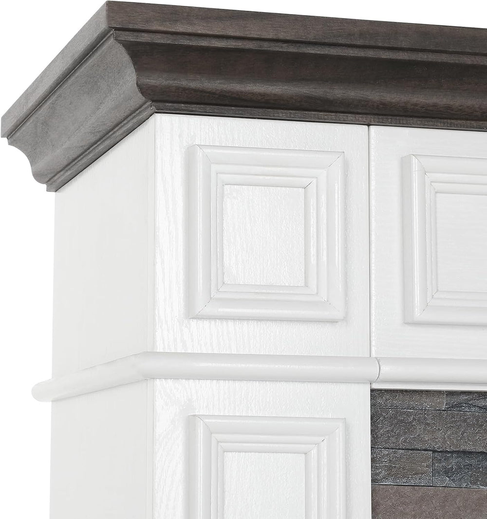 LGHM 44" Electric Fireplace with Mantel, Tall Fireplace Heater Freestand...