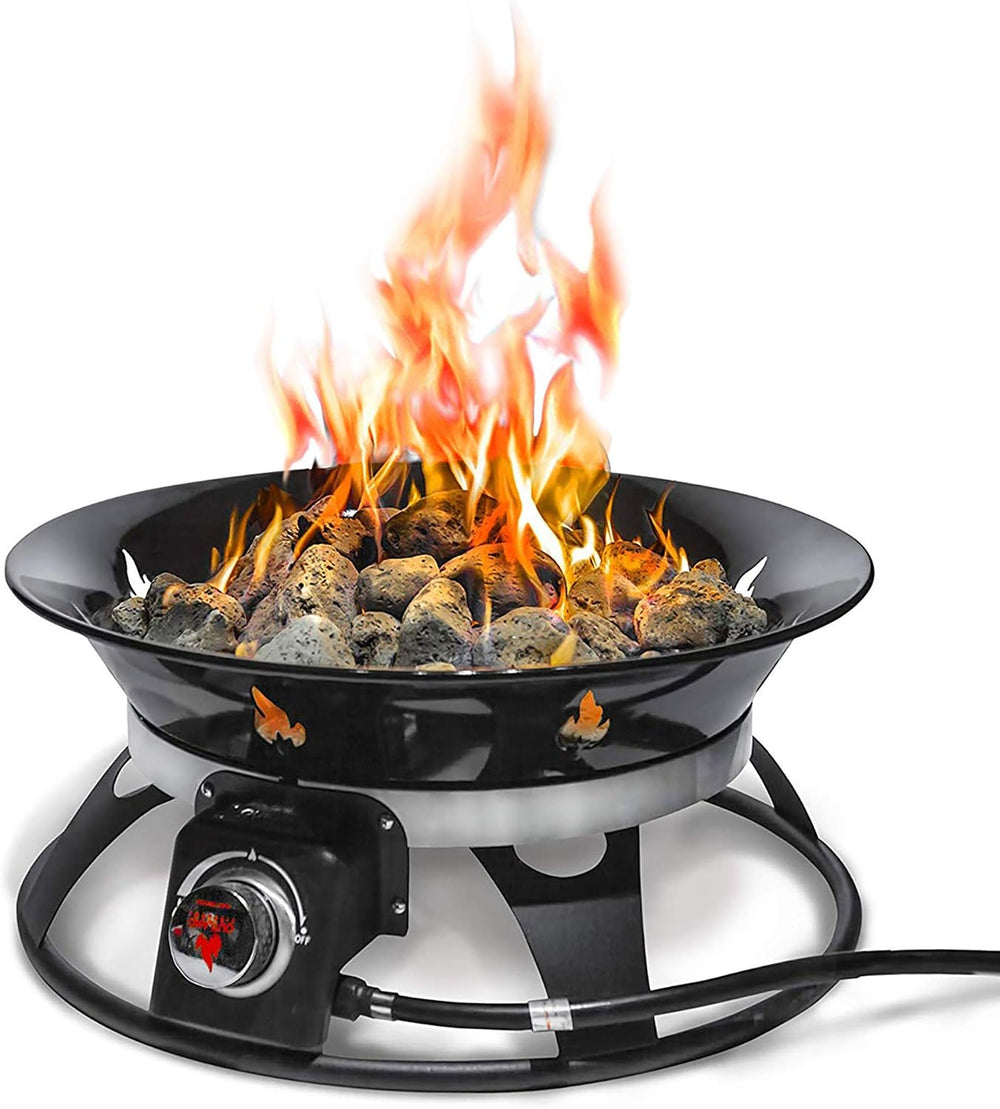 Outland Living Portable Propane Fire Pit, 21-inch, 58,000 BTU with Fire Pit C...