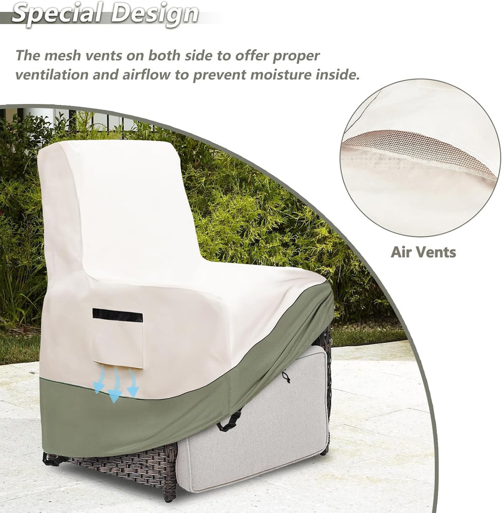 Outdoor Recliner Chair Covers Waterproof,Patio Swivel Chair Covers, 2 Pack