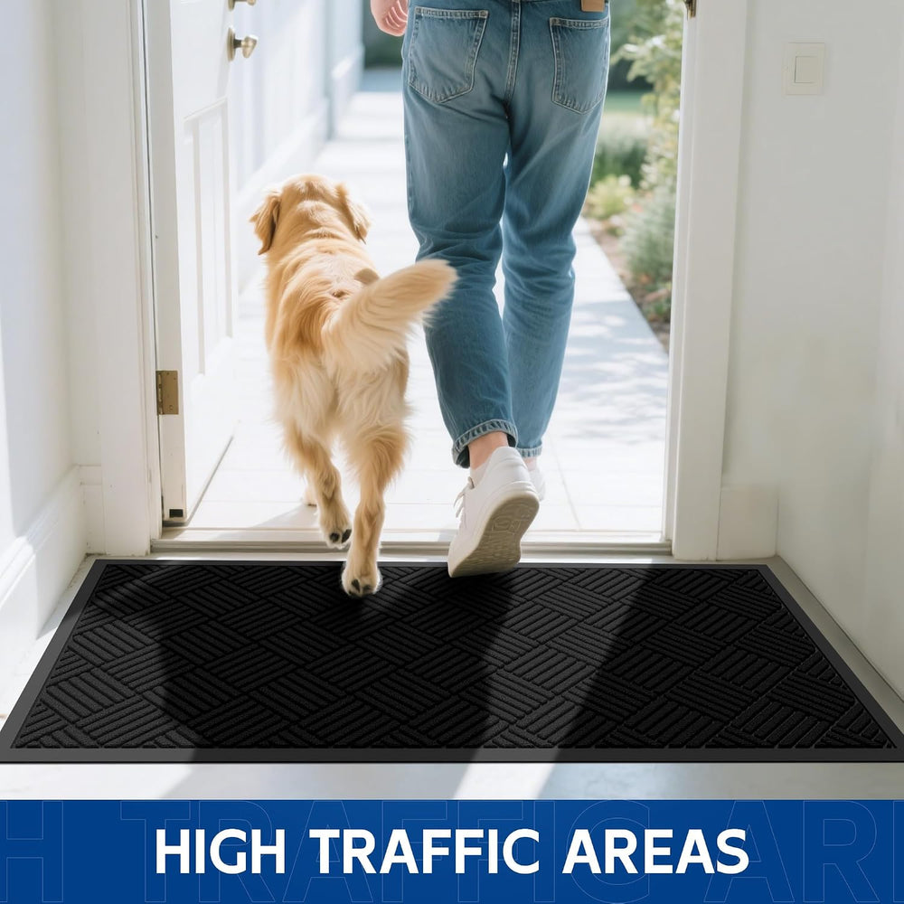 Durable Indoor Outdoor Door Mat, 3' x 6' Heavy Duty Front Door Mat fo...