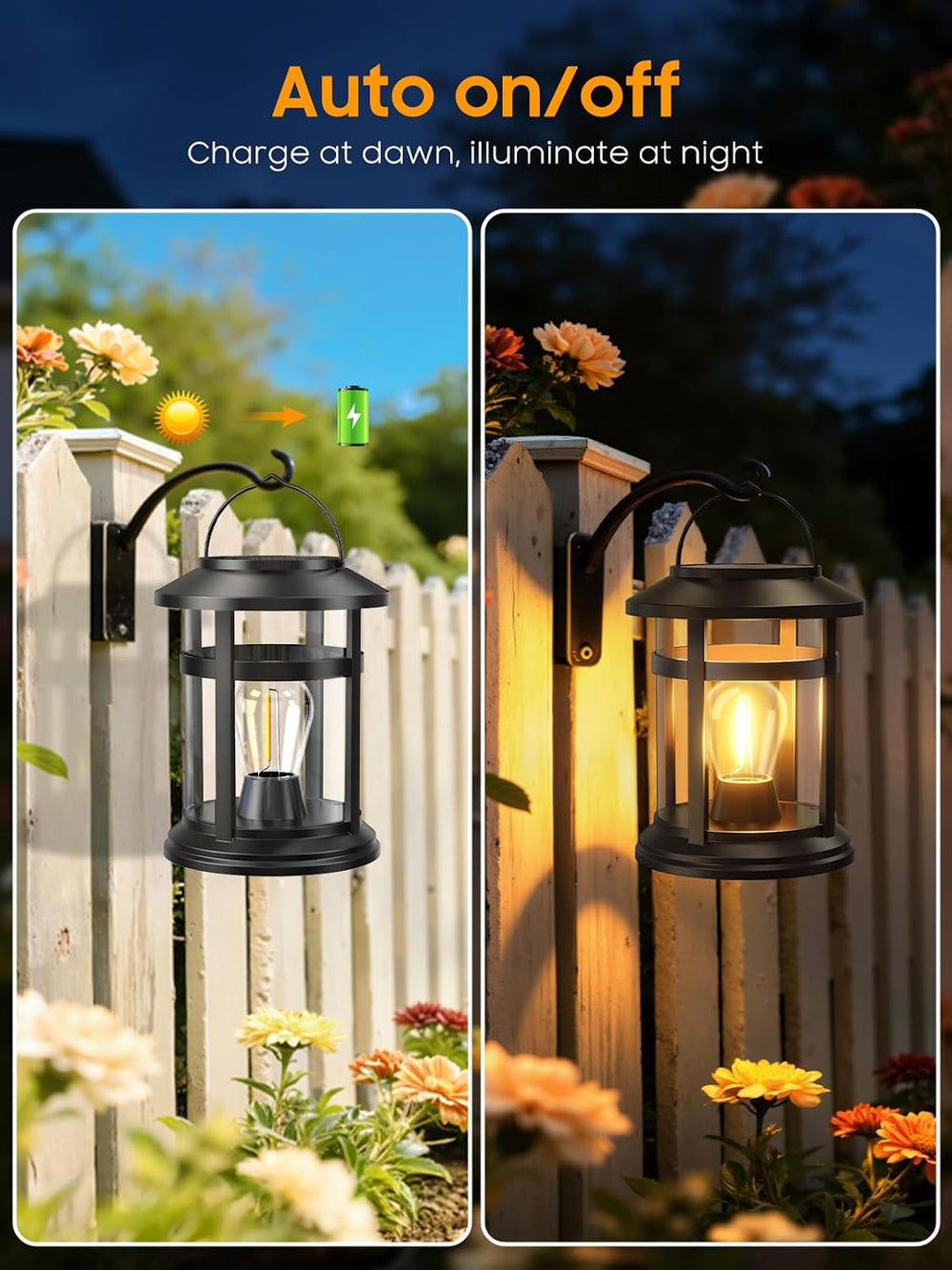 Solar Lantern Outdoor Waterproof, 4 Pack Bright Hanging Solar Lights for Outs...