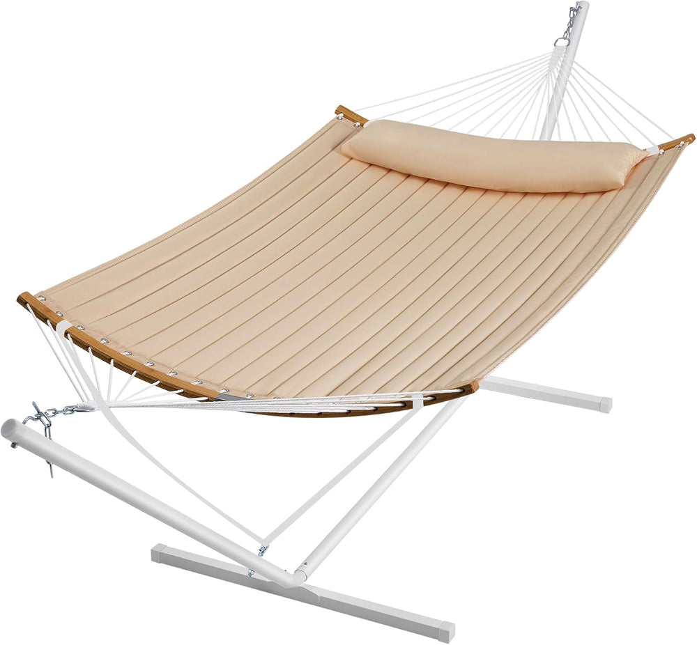 SUPERJARE Hammock with Stand, 2 Person Heavy Duty Hammock with Padded Cotton,...