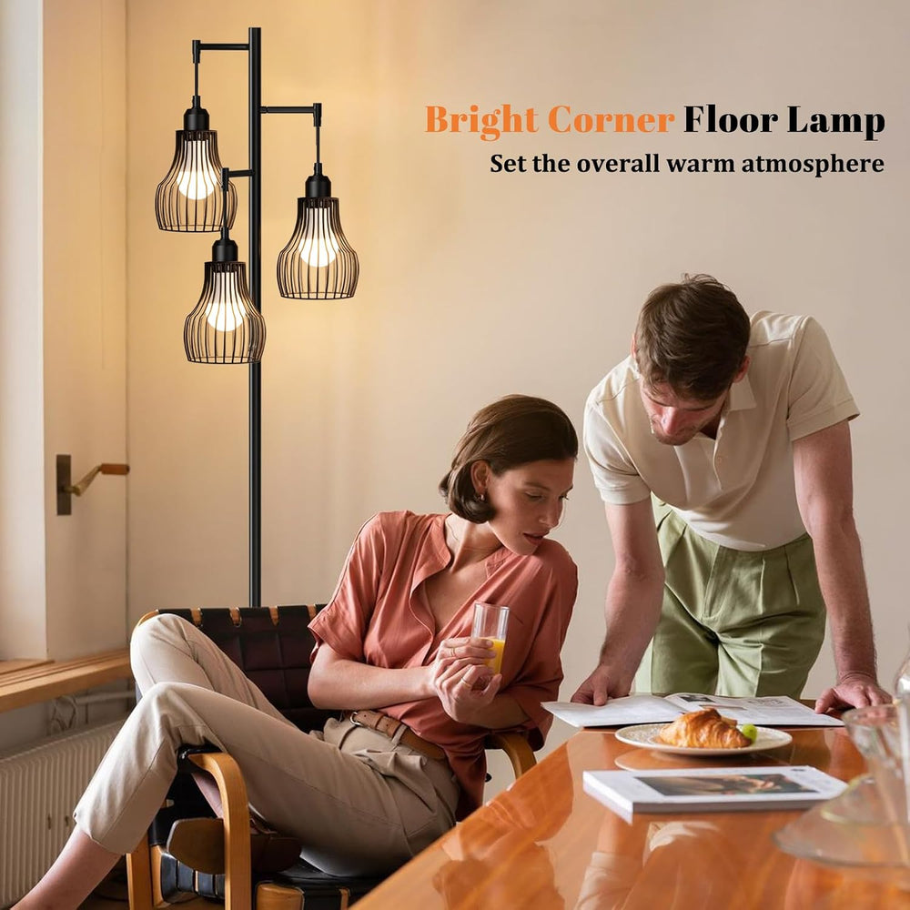 Ziisee Dimmable Floor Lamps for Living Room, Farmhouse Tree Standing Tall Lam...