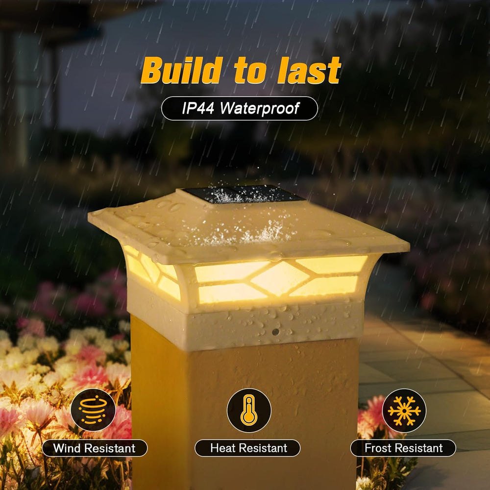 JOFIOS Solar Fence Post Lights 6pack, Cap Lights for 4x4/5x5 Vinyl Fence and ...