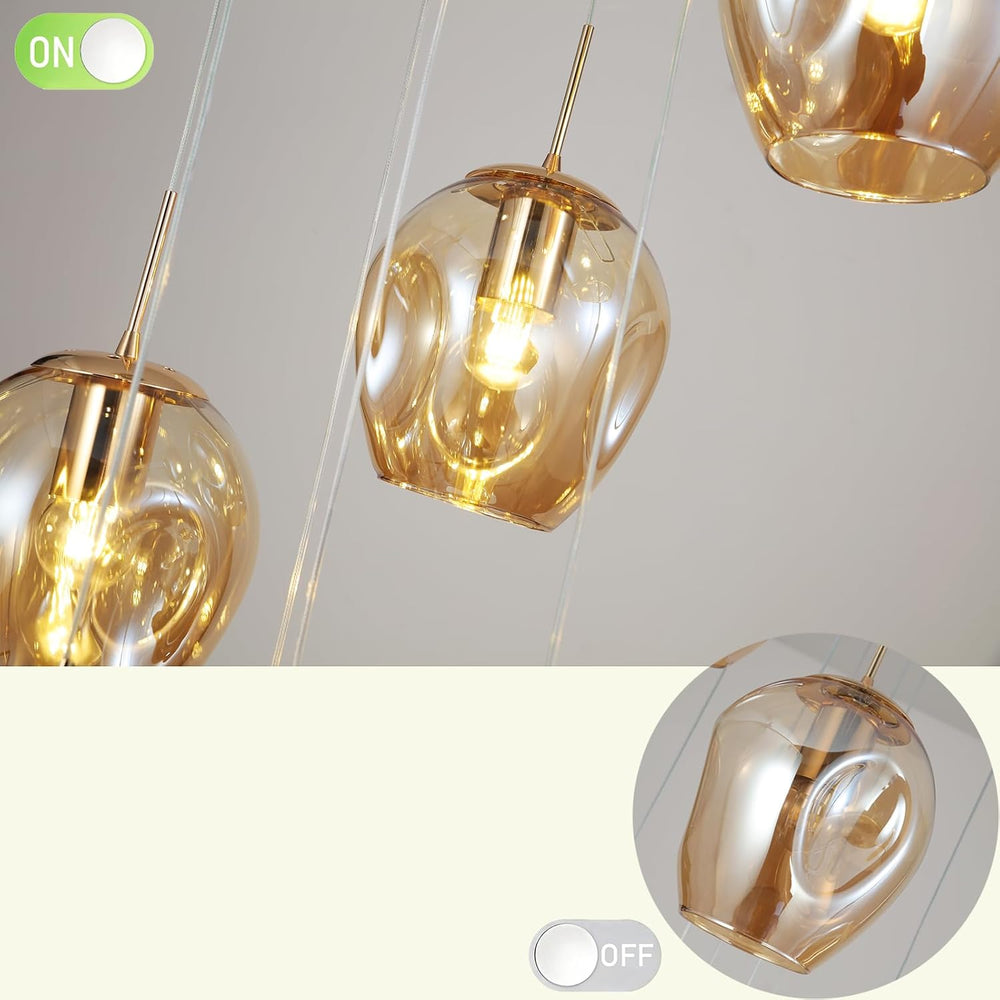 Long Chandeliers for High Ceilings,Modern Crystal Balls Pendant Light,Globe R...