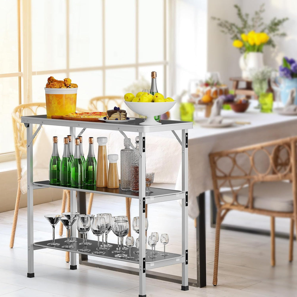 VINGLI Camping Table, Aluminum Portable Bar Table 39''L x 34''...