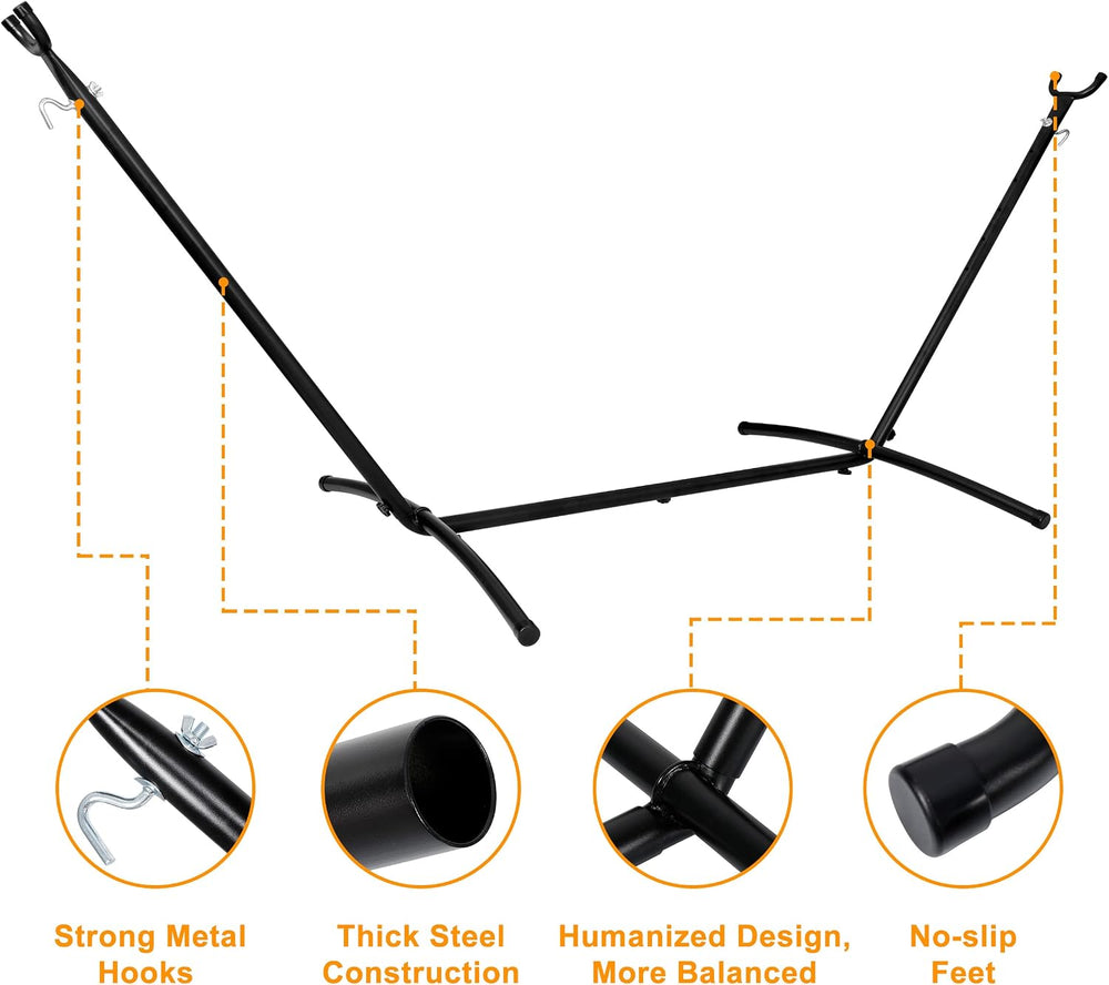 SUPER DEAL Portable 9FT Hammock Stand, Heavy Duty 2 Person 620 LBS Capacity S...