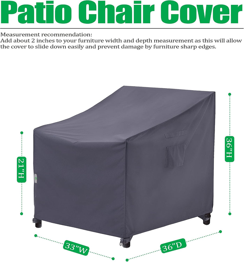 F&J Outdoors Patio Chair Covers, Grey, 33" W x 36" D x 36"...