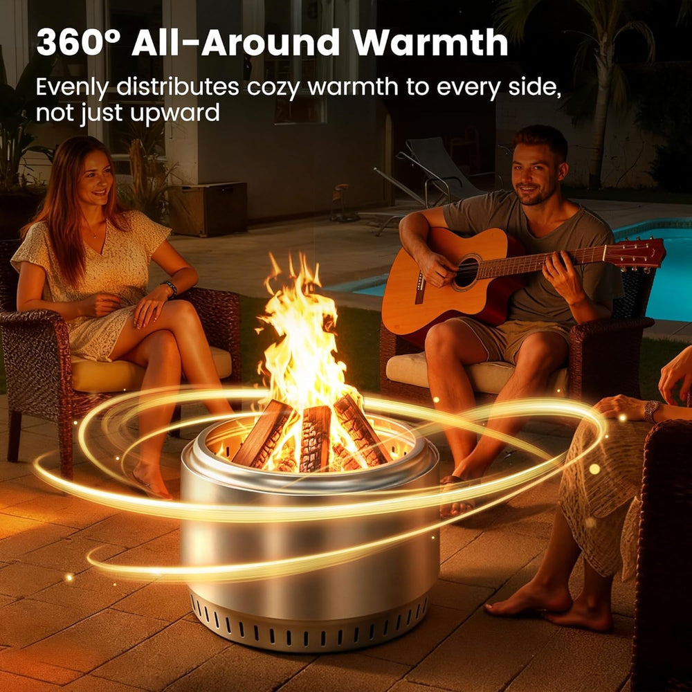 Outdoor Smokeless Fire Pit Stainless Steel Wood Burning Firepit